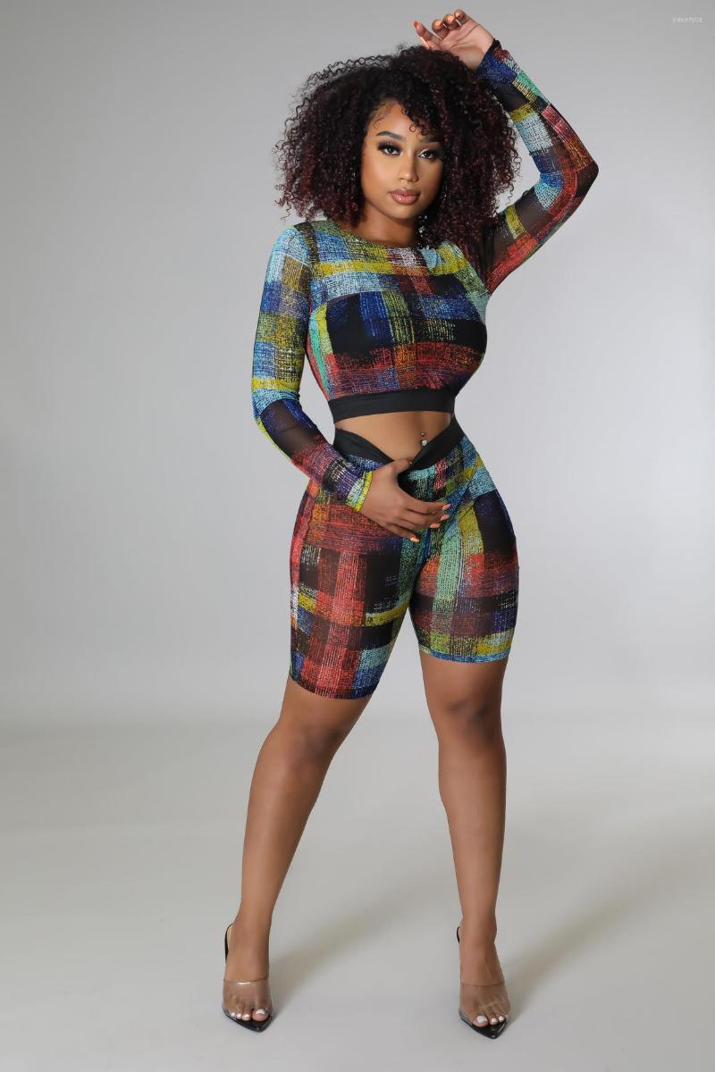 Women' Tracksuits 2022 Stylish Plaid Chic Ladies Full Sleeve Clubwear Summer Shorts 2PCs Set Matching Sets Sexy Club Birthday Outfits, Colorful
Women' Tracksuits 2022 Stylish Plaid Chic Ladies Full Sleeve Clubwear Summer Shorts 2PCs Set Matching Sets Sexy Club Birthday Outfits, Colorful