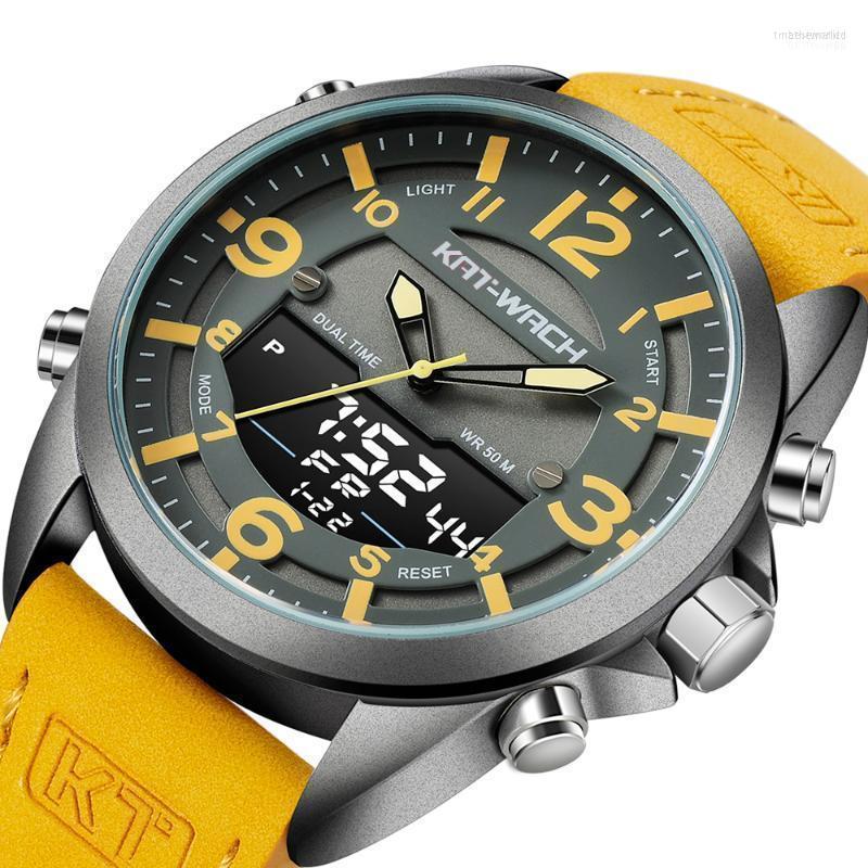 Wristwatches KAT-WACH Brand Multi-Function Large Dial Waterproof Electronic Quartz Men's Watches Fashion Casual Sports Male Wristwatch, Brown
Wristwatches KAT-WACH Brand Multi-Function Large Dial Waterproof Electronic Quartz Men's Watches Fashion Casual Sports Male Wristwatch, Brown