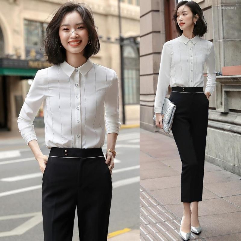 Women' Blouses Formal Women Work & Shirts Long Sleeve White Striped 2 Piece Pant And Tops Sets Office Ladies Pantsuits, Blouse only
Women' Blouses Formal Women Work & Shirts Long Sleeve White Striped 2 Piece Pant And Tops Sets Office Ladies Pantsuits, Blouse only