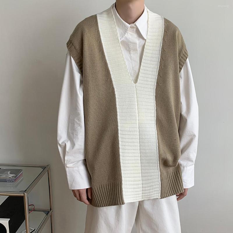 Men's Vests Legible Autumn Winter Sweaters Vest Men Casual Loose Patchwork V Neck Collar Sleeveless Knitted Sweater Man, Ka qi
Men's Vests Legible Autumn Winter Sweaters Vest Men Casual Loose Patchwork V Neck Collar Sleeveless Knitted Sweater Man, Ka qi