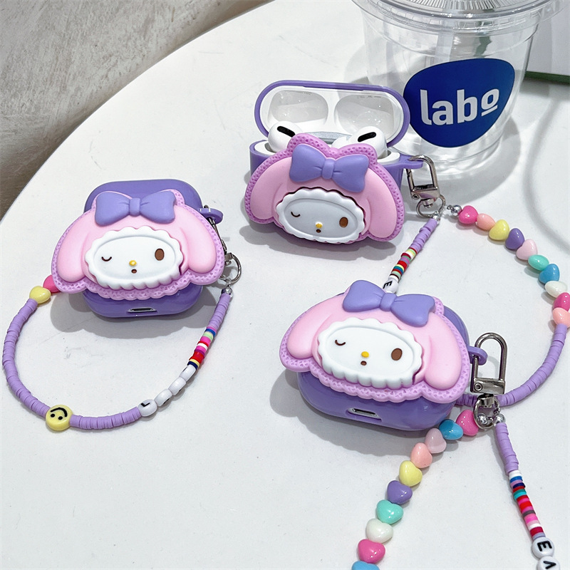 Cute Kawaii Purple Melody Earphone Cases for AirPods 1 2 3 Pro Silicone Wireless Bluetooth Headset Cover For Airpod new 3 with Keychain, For airpods pro
Cute Kawaii Purple Melody Earphone Cases for AirPods 1 2 3 Pro Silicone Wireless Bluetooth Headset Cover For Airpod new 3 with Keychain, For airpods pro