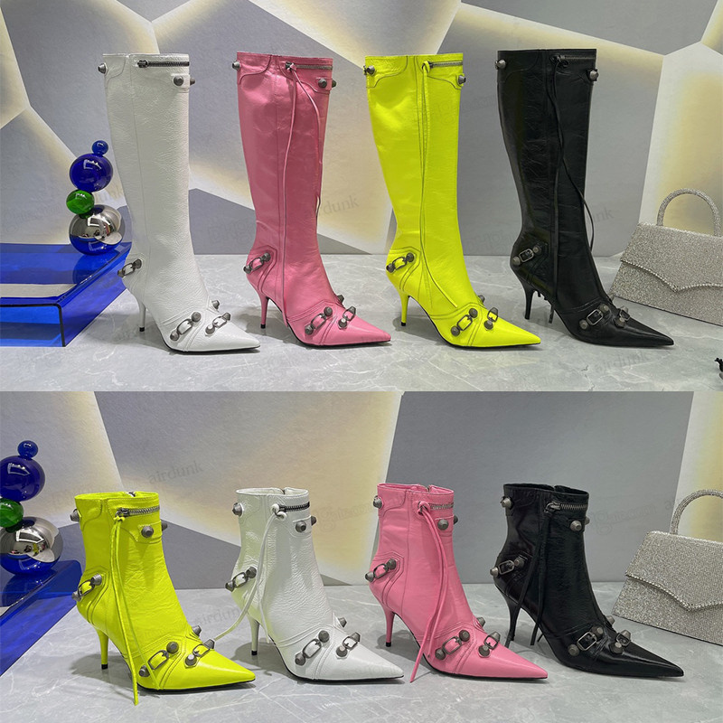 Cagole lambskin leather knee-high boots stud buckle embellished side zip shoes pointed Toe stiletto heel tall boot luxury designers shoe for women factory footwear, I need look other product
Cagole lambskin leather knee-high boots stud buckle embellished side zip shoes pointed Toe stiletto heel tall boot luxury designers shoe for women factory footwear, I need look other product