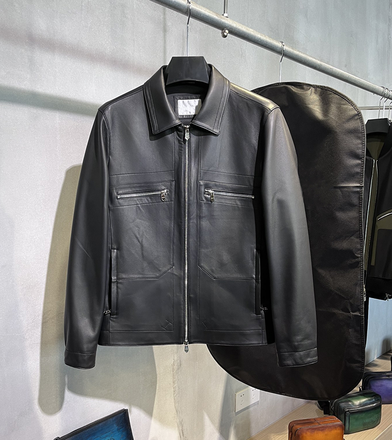 Design New Men's Business Casual Leather Jacket Luxury Clothing Brand Sheepskin Material Motorcycle Zipper Jacket, Black
Design New Men's Business Casual Leather Jacket Luxury Clothing Brand Sheepskin Material Motorcycle Zipper Jacket, Black