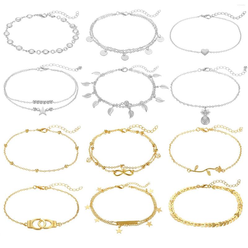Anklets 12PCs/Set Fashion Women Set Gold Color Silver Metal Chains Summer Beach Bracelets Barefoot Sandals Foot Jewelry
Anklets 12PCs/Set Fashion Women Set Gold Color Silver Metal Chains Summer Beach Bracelets Barefoot Sandals Foot Jewelry