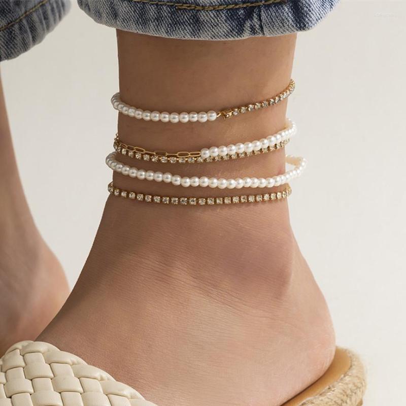 Anklets IngeSight.Z 5 Pcs/set Shiny Rhinestones Anklet Bracelets Set For Women Simple Imitation Pearls Link Foot Chain Beach Jewelry
Anklets IngeSight.Z 5 Pcs/set Shiny Rhinestones Anklet Bracelets Set For Women Simple Imitation Pearls Link Foot Chain Beach Jewelry