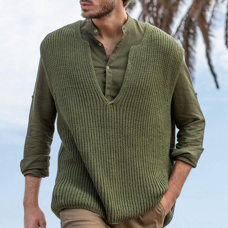 Men's Vests 2022 Autumn And Winter European American Solid Color V-neck Sleeveless Knitted Vest Men's Loose Casual Pullover, Green
Men's Vests 2022 Autumn And Winter European American Solid Color V-neck Sleeveless Knitted Vest Men's Loose Casual Pullover, Green