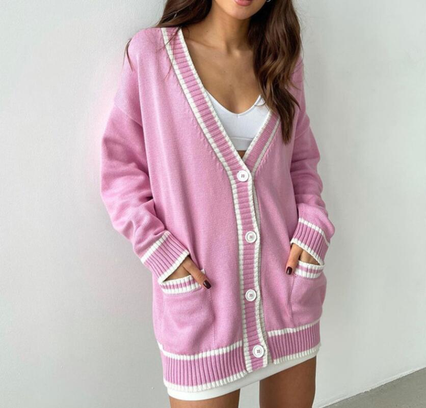 Women's Sweaters Luxury Designer V Neck Pocket Knitted Cardigan Female Elegant Coat Dress, 04
Women's Sweaters Luxury Designer V Neck Pocket Knitted Cardigan Female Elegant Coat Dress, 04