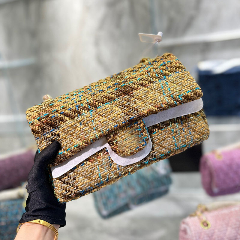 French Women Tweed Luxury Designer Bag Matelasse Chain Quilted High Capacity Classic Flip Cross Body Handbag Fashion Versatile Portable Fanny Pack Card Holder 25CM, Blue
French Women Tweed Luxury Designer Bag Matelasse Chain Quilted High Capacity Classic Flip Cross Body Handbag Fashion Versatile Portable Fanny Pack Card Holder 25CM, Blue
