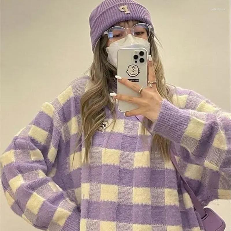 Women' Sweaters Kpop Sweet College Ins Plaid Loose O-neck Pullover Harajuka Women Sweater Winter Fashion Kawaii Y2k Clothing Casual Grunge, Hei
Women' Sweaters Kpop Sweet College Ins Plaid Loose O-neck Pullover Harajuka Women Sweater Winter Fashion Kawaii Y2k Clothing Casual Grunge, Hei