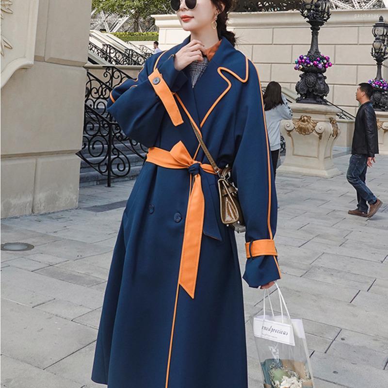 Women's Trench Coats Full Sleeve Lapel Collar Elegant Casual Loose With Belt 2022 Autumn Fashion Women Coat Striped Hit Color Women's, Blue
Women's Trench Coats Full Sleeve Lapel Collar Elegant Casual Loose With Belt 2022 Autumn Fashion Women Coat Striped Hit Color Women's, Blue