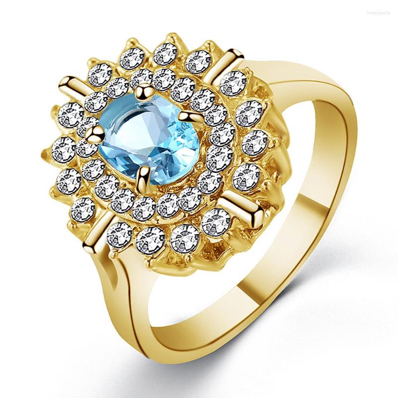 Wedding Rings Golden Sun Flower Inlaid Large Zircon Ring Female Fashion Party Jewelry Engagement Girlfriend Surprise Gift
Wedding Rings Golden Sun Flower Inlaid Large Zircon Ring Female Fashion Party Jewelry Engagement Girlfriend Surprise Gift