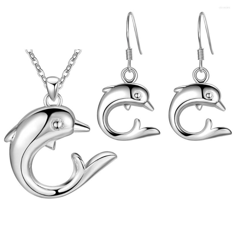 Necklace Earrings Set Wholesale Fashion Animal Women Girls Dolphin Pendant Drop For Wedding Zircon Jewelry, Picture shown
Necklace Earrings Set Wholesale Fashion Animal Women Girls Dolphin Pendant Drop For Wedding Zircon Jewelry, Picture shown
