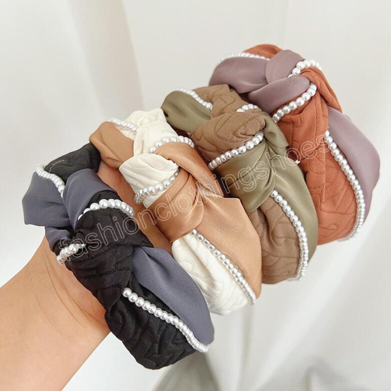 Fashion Women Headband Center Knot Patchwork Hairband Shining Pearls Chain Headwear Hair Accessories Party, Mixed color
Fashion Women Headband Center Knot Patchwork Hairband Shining Pearls Chain Headwear Hair Accessories Party, Mixed color
