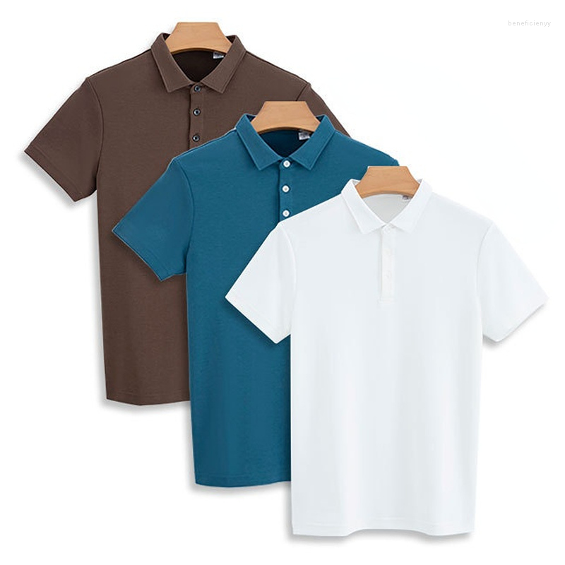 Men's Polos Men High-End 230G Double-Sided Cotton Air Layer T-shirts Polo Collar Shirt For Short-Sleeved Casual Summer Solid Clothing, Heather gray 
Men's Polos Men High-End 230G Double-Sided Cotton Air Layer T-shirts Polo Collar Shirt For Short-Sleeved Casual Summer Solid Clothing, Heather gray