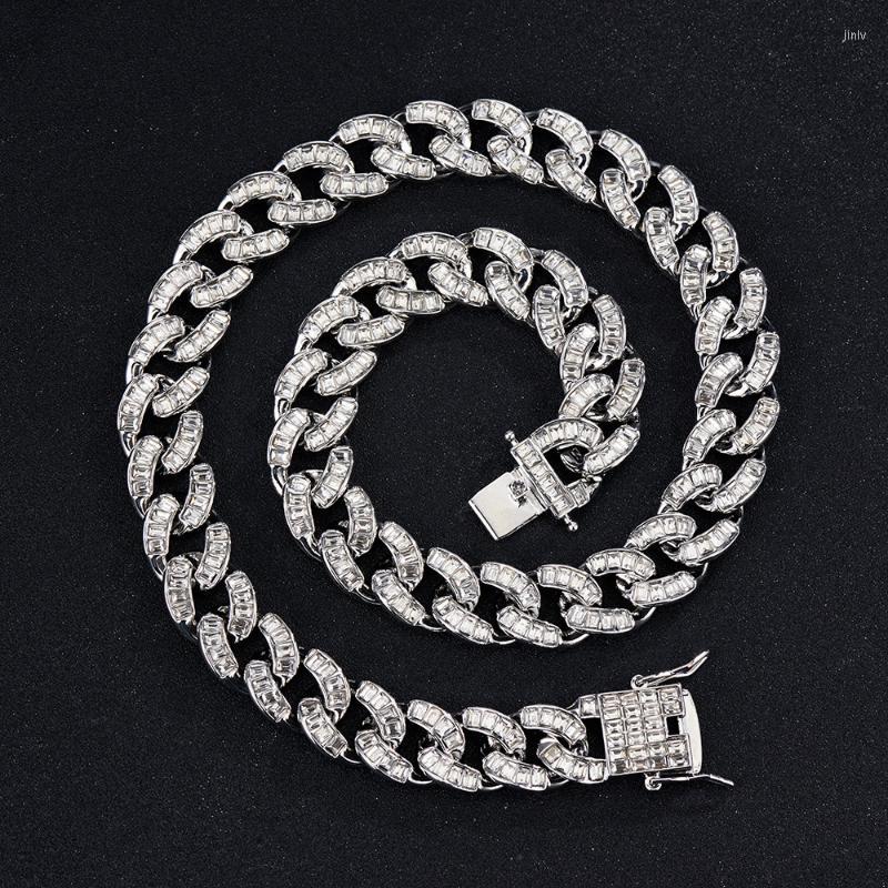 Chains 15mm Gold Silver Color Baguette Miami Cuban Necklace Solid Bling CZ Stones Men Women Hip Hop Link Choker Jewelry Rock PartyChains Cha
Chains 15mm Gold Silver Color Baguette Miami Cuban Necklace Solid Bling CZ Stones Men Women Hip Hop Link Choker Jewelry Rock PartyChains Cha