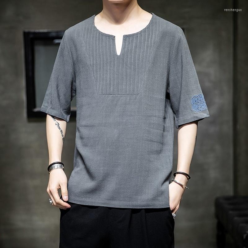 Ethnic Clothing Chinese Style Tshirt Men Casual Short Sleeve Linen Cotton Loose Blouse Traditional Outfit Tang Wu Shu Tee Tops
Ethnic Clothing Chinese Style Tshirt Men Casual Short Sleeve Linen Cotton Loose Blouse Traditional Outfit Tang Wu Shu Tee Tops