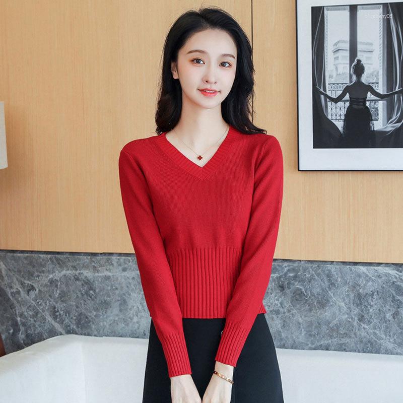 Women's Sweaters Autumn Winter Sweater Women Waist Short Section Knitted Long-Sleeved Slim V-neck Blouse With High In The Bottoming Shirt, Black
Women's Sweaters Autumn Winter Sweater Women Waist Short Section Knitted Long-Sleeved Slim V-neck Blouse With High In The Bottoming Shirt, Black