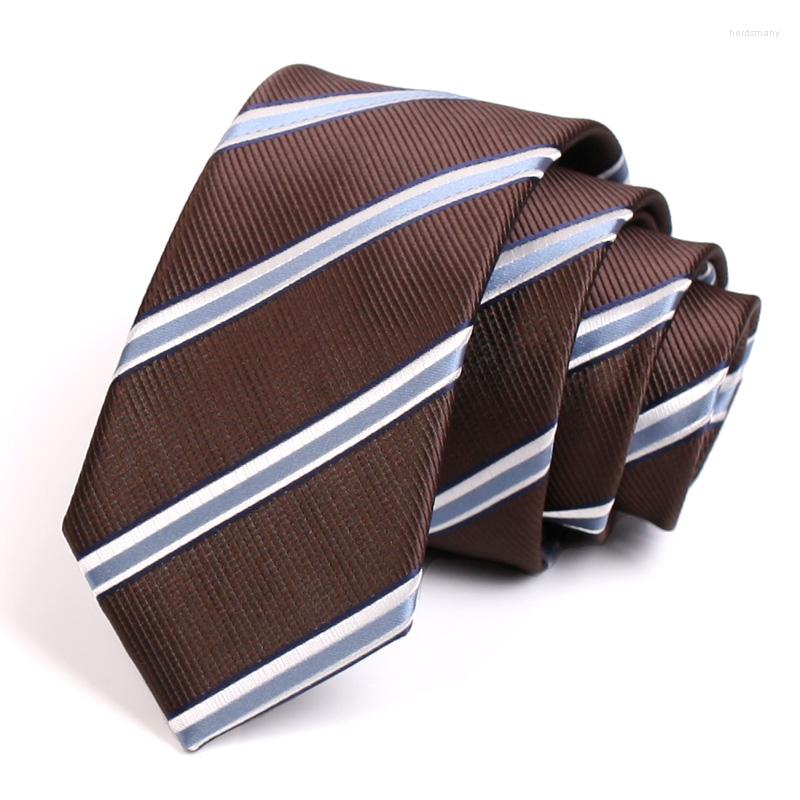 Bow Ties Brand Classic Brown Striped 6CM Skinny Tie For Men Business Suit Work Necktie High Quality Fashion Formal Cravate Gift Box
Bow Ties Brand Classic Brown Striped 6CM Skinny Tie For Men Business Suit Work Necktie High Quality Fashion Formal Cravate Gift Box