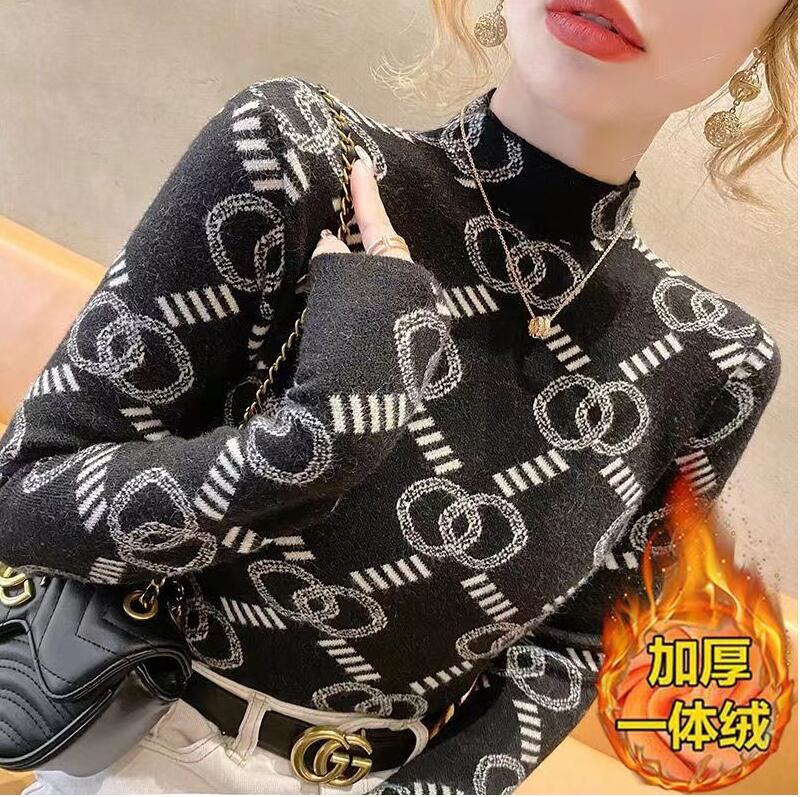 designer Women Sweaters for Designer Vintage Print Long Sleeve Thickened Warmth Turtleneck T Shirt Fop Winter Chic Basic TeeEAI9, 18
designer Women Sweaters for Designer Vintage Print Long Sleeve Thickened Warmth Turtleneck T Shirt Fop Winter Chic Basic TeeEAI9, 18