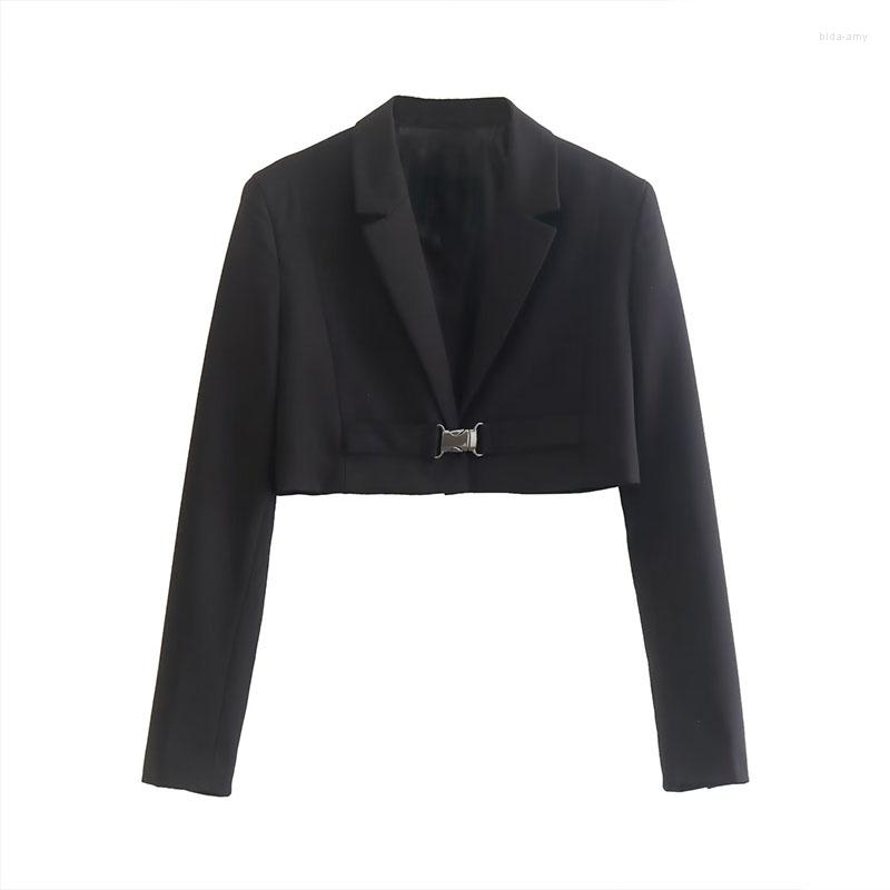 Women's Suits 2022 Women's Fashion Cropped Casual Blazer Long Sleeve Vintage Coat Black With Belt Ladies Outerwear Stylish Tops
Women's Suits 2022 Women's Fashion Cropped Casual Blazer Long Sleeve Vintage Coat Black With Belt Ladies Outerwear Stylish Tops