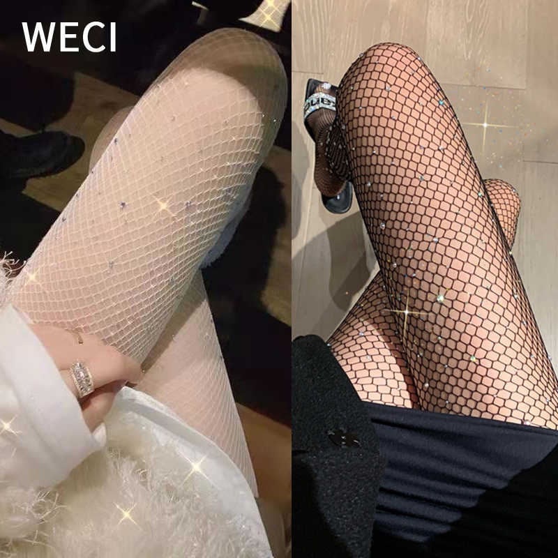 Socks Hosiery WECI Sexy Women's Fishnet Diamond Pantyhose Fashion Female Slim Shiny Net Tights Multicolor Rhinestone Mesh Nylon Stockings New T220930, White
Socks Hosiery WECI Sexy Women's Fishnet Diamond Pantyhose Fashion Female Slim Shiny Net Tights Multicolor Rhinestone Mesh Nylon Stockings New T220930, White