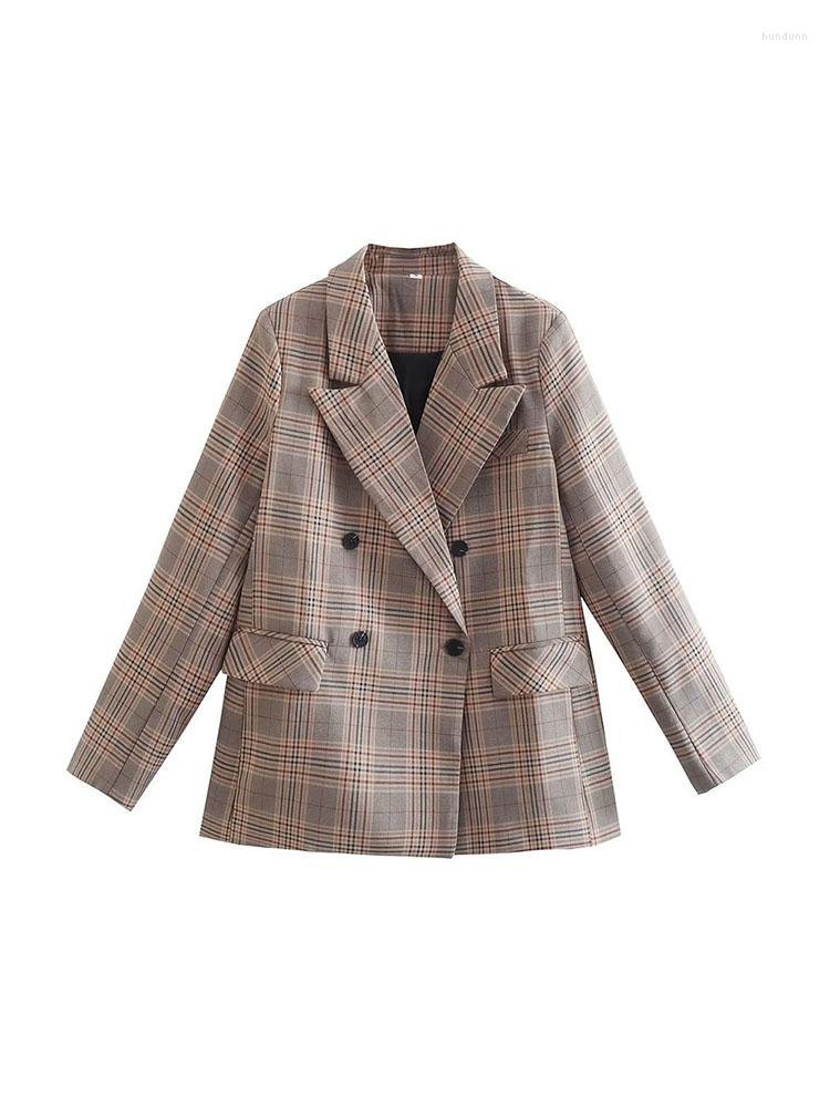 Women' Suits Women' Fall 2022 Casual Fashion Chic Large Collar Plaid Suit Retro Lapel Long Sleeves Double Breasted Pockets Loose Top, Multi
Women' Suits Women' Fall 2022 Casual Fashion Chic Large Collar Plaid Suit Retro Lapel Long Sleeves Double Breasted Pockets Loose Top, Multi