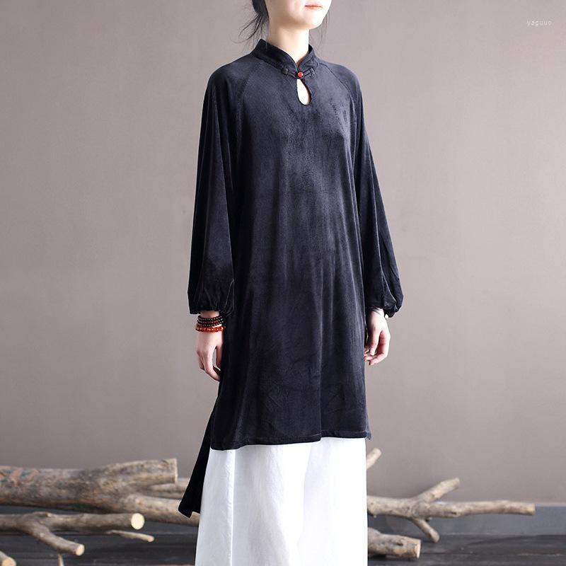 Women's Blouses Women Loose Spring Autumn Irregular Length Blouse Ladies Vintage Stand Collar Shirt Female Long Tops 2022, Black
Women's Blouses Women Loose Spring Autumn Irregular Length Blouse Ladies Vintage Stand Collar Shirt Female Long Tops 2022, Black