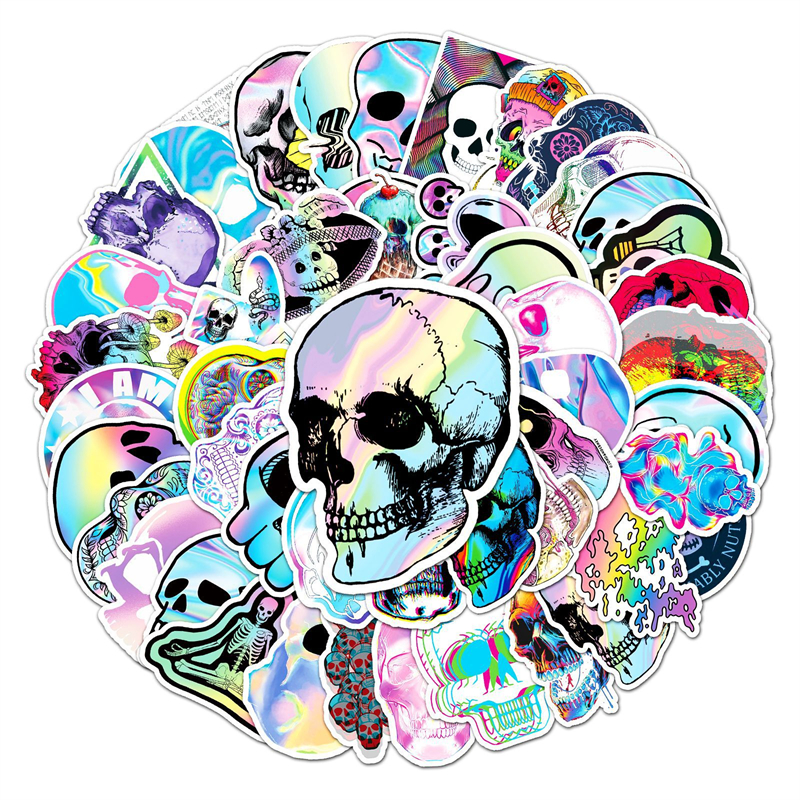 50PCS Laser Skull horror Stickers for DIY Luggage Laptop Skateboard Motorcycle Bicycle Stickers, Multi colors
50PCS Laser Skull horror Stickers for DIY Luggage Laptop Skateboard Motorcycle Bicycle Stickers, Multi colors