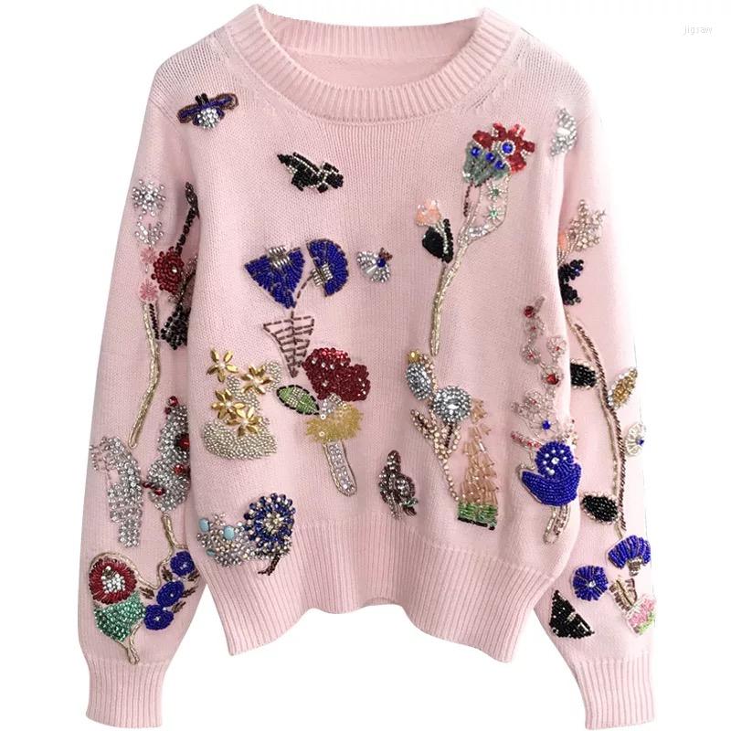Women' Sweaters Runway Sweater Women Design Winter Elegant Flowear Diamond Beading Beautiful Loose Warm Pullovers Knit Top, Pink sweater
Women' Sweaters Runway Sweater Women Design Winter Elegant Flowear Diamond Beading Beautiful Loose Warm Pullovers Knit Top, Pink sweater