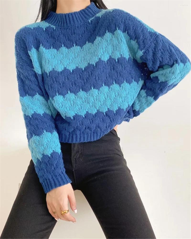 Women' Sweaters Women Color Block Striped Crop Top Pullover Casual Long Sleeve Loose Knitted Sweater Jumpers Autumn Winter Female Clothing
Women' Sweaters Women Color Block Striped Crop Top Pullover Casual Long Sleeve Loose Knitted Sweater Jumpers Autumn Winter Female Clothing
