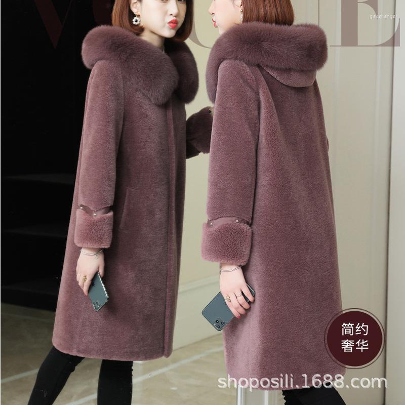 Women's Leather Haining Sheep Sheared Cashmere Coat Mother's Grain Fur One Lamb Collar Long Women's & Faux, Sapphire blue
Women's Leather Haining Sheep Sheared Cashmere Coat Mother's Grain Fur One Lamb Collar Long Women's & Faux, Sapphire blue