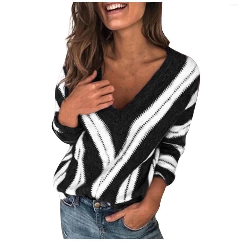 Women' Sweaters Fashion Autumn Oversized Sweater Vintage V Neck Striped Knitted Casual Winter Pullovers Knitwear Jumper Tops, As shows
Women' Sweaters Fashion Autumn Oversized Sweater Vintage V Neck Striped Knitted Casual Winter Pullovers Knitwear Jumper Tops, As shows