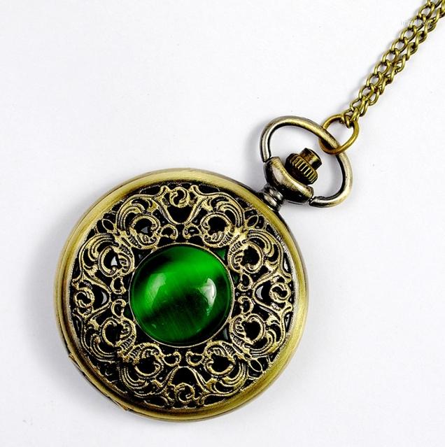 Pocket Watches WA102 Woman Green Necklace Vintage Fashion Emerald Stone Watch Jewelry
Pocket Watches WA102 Woman Green Necklace Vintage Fashion Emerald Stone Watch Jewelry
