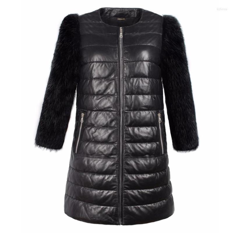 Women' Trench Coats PU Leather Winter Jacket Women Patchwork Fur Coat Female Long Slim Solid Jackets Zip Collar, Black jacket
Women' Trench Coats PU Leather Winter Jacket Women Patchwork Fur Coat Female Long Slim Solid Jackets Zip Collar, Black jacket