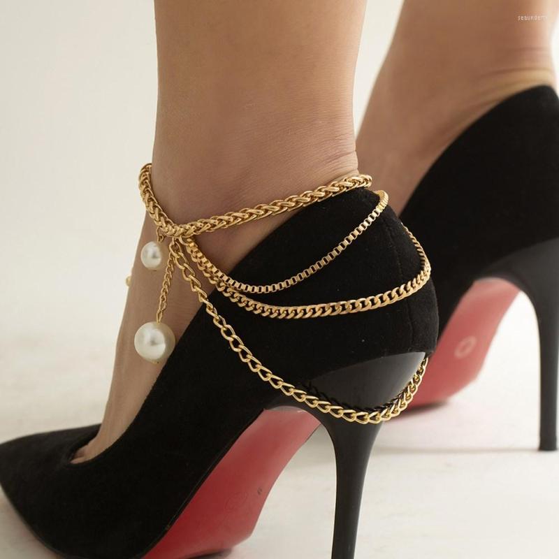 Anklets 1Pc Multi-layer Chain High Heel Shoe Jewelry For Women Simple Pearl Pendant Foot Ankle Beach Sandals Summer 2022
Anklets 1Pc Multi-layer Chain High Heel Shoe Jewelry For Women Simple Pearl Pendant Foot Ankle Beach Sandals Summer 2022