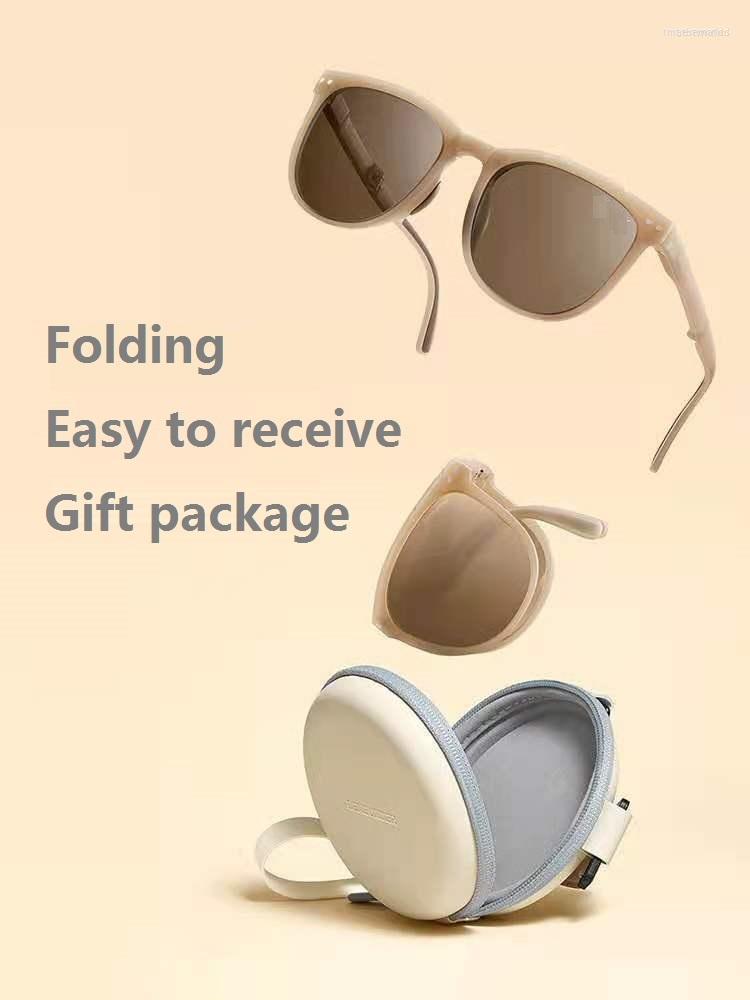 Sunglasses Folded Light Women Fashion Small Frame Round Driving Retro Outdoor Glasses UV400Sunglasses
