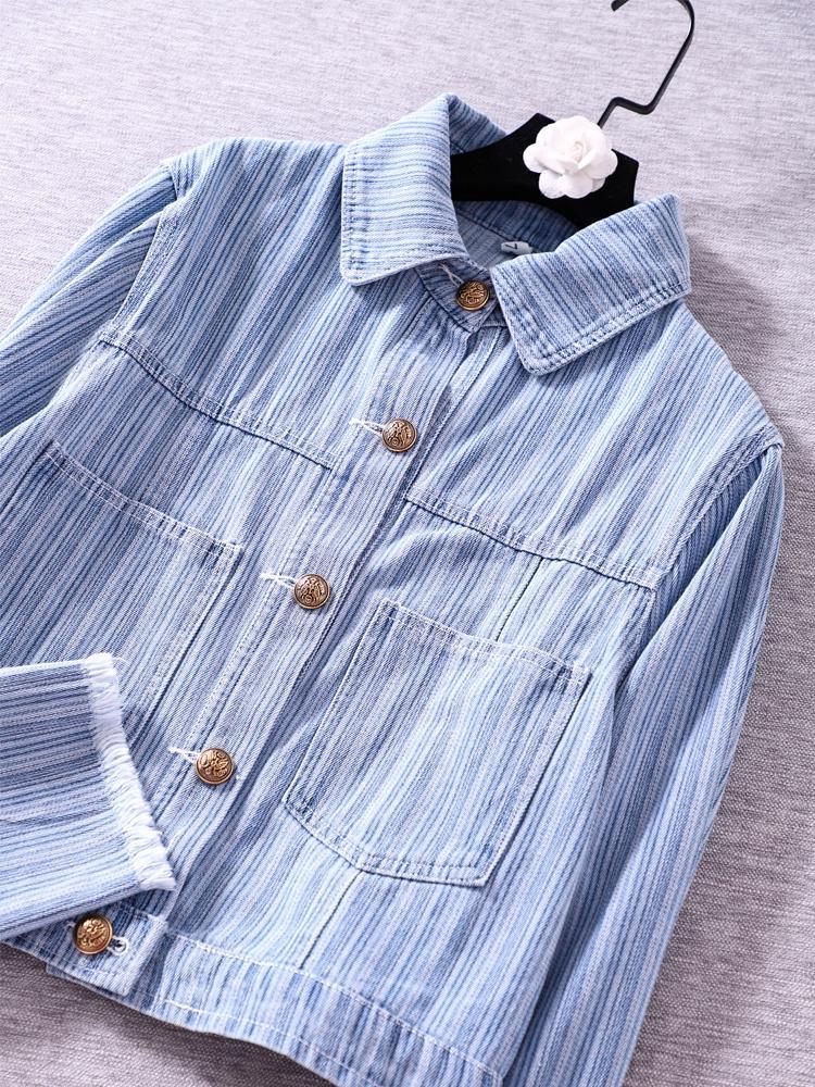 Women' Jackets Women' Fall 2022 Online Influencer Tassel Vertical Pattern Blue Light Denim Short Coat Women ' Simple Fashion
Women' Jackets Women' Fall 2022 Online Influencer Tassel Vertical Pattern Blue Light Denim Short Coat Women ' Simple Fashion