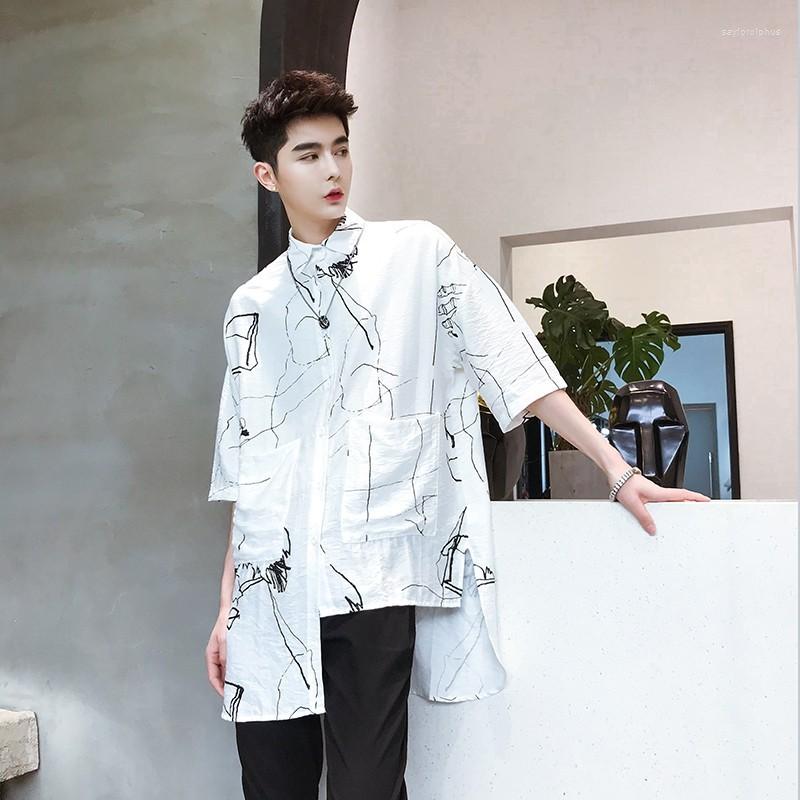Men's Casual Shirts Fashion Men Harajuku Printed Loose Fit Summer Streetwear Tops Half Sleeve Irregular Long Personality Shirt, Black
Men's Casual Shirts Fashion Men Harajuku Printed Loose Fit Summer Streetwear Tops Half Sleeve Irregular Long Personality Shirt, Black