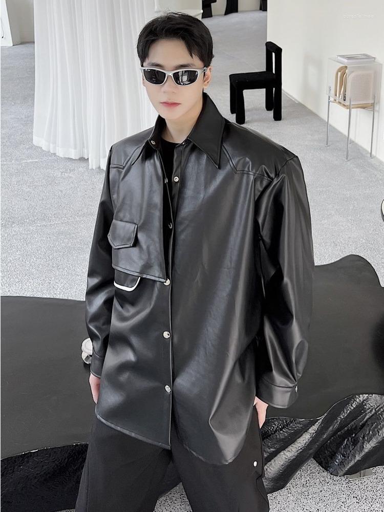 Men's Casual Shirts SYUHGFA 2022 Autumn Turn Down Collar Long Sleeve PU Leather Shirt For Men Loose Korean Streetwear Clothing, Black
Men's Casual Shirts SYUHGFA 2022 Autumn Turn Down Collar Long Sleeve PU Leather Shirt For Men Loose Korean Streetwear Clothing, Black