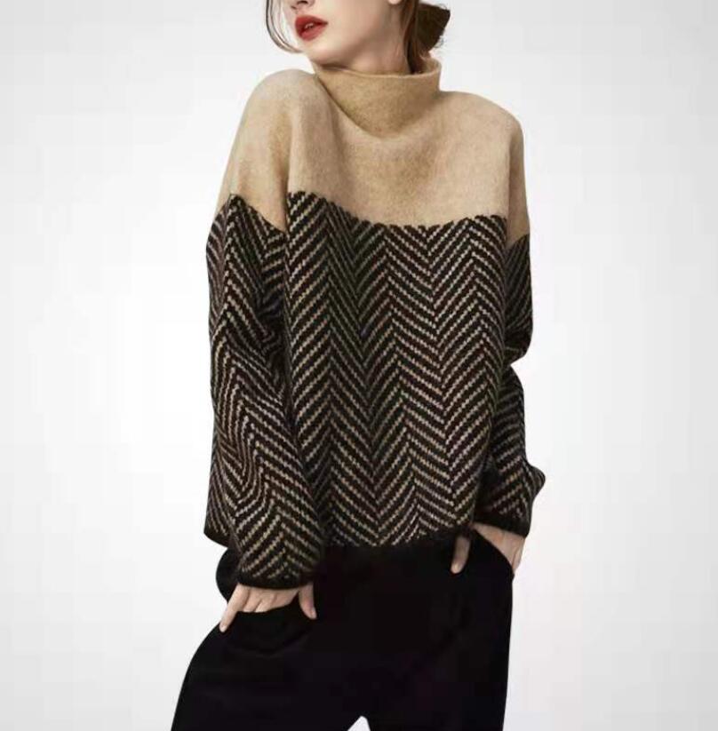 women' sweaters new knit geometric knit turtleneck pullover flabby sweater multi-color shirt long pullove, 01
women' sweaters new knit geometric knit turtleneck pullover flabby sweater multi-color shirt long pullove, 01