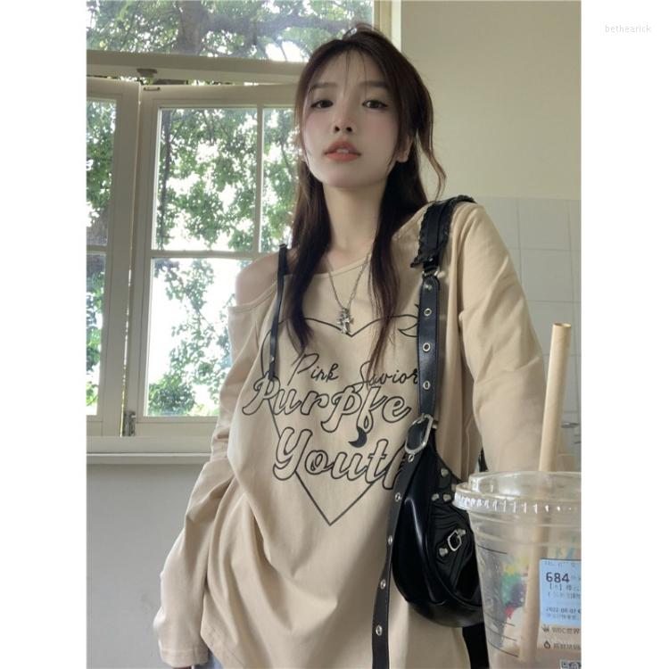 Women's T Shirts Y2k Aesthetic Grunge Tee Shirt Femme Gothic Letter Print Loose Women Off Shoulder Long Sleeve Japanese Harajuku Top 2022, Dark grey
Women's T Shirts Y2k Aesthetic Grunge Tee Shirt Femme Gothic Letter Print Loose Women Off Shoulder Long Sleeve Japanese Harajuku Top 2022, Dark grey