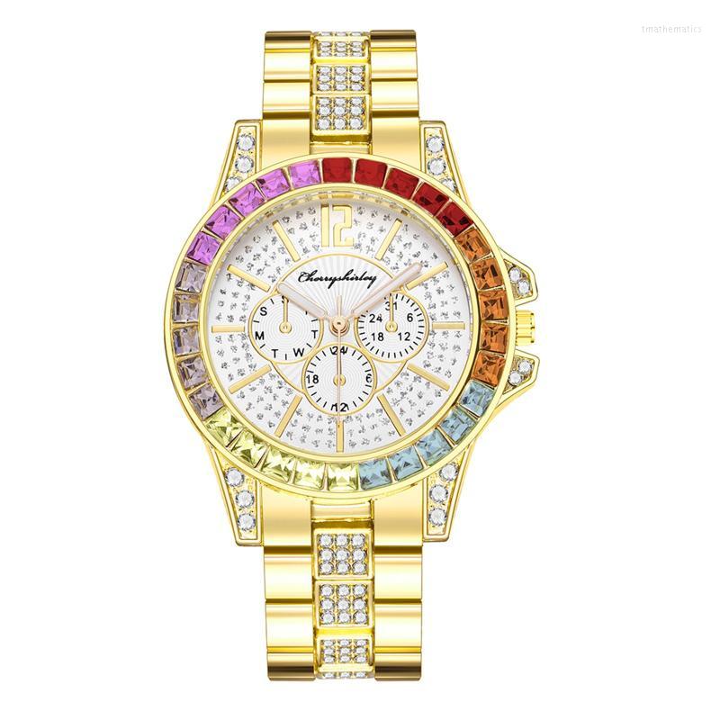 

Wristwatches Watch For Women 2022 Luxury Diamond-studded Wrist Analog Quartz Watches Business Dress Wristwatch Relogio Feminino MontreWristw