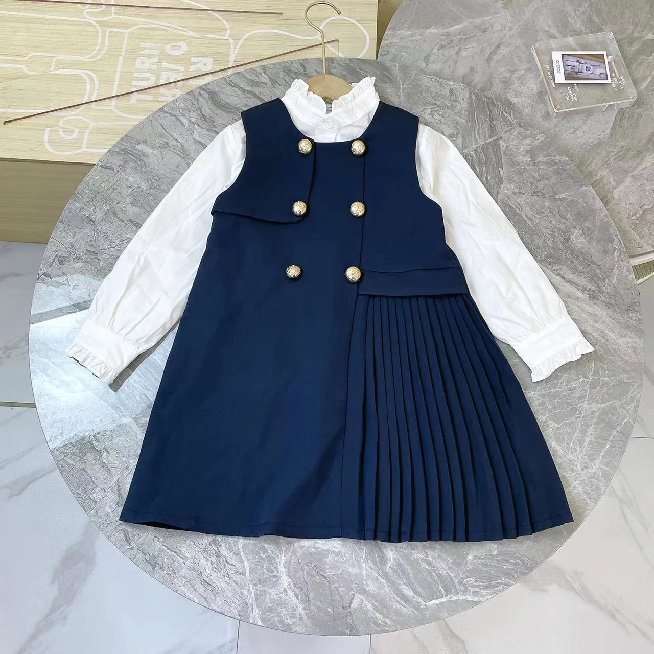 2022 Autumn Girls Dresses Cute Sweet Girl Boutique Outfits White Shirt Dresses 2Pcs Suit Princess Dress Baby Girls Sets, Blue
2022 Autumn Girls Dresses Cute Sweet Girl Boutique Outfits White Shirt Dresses 2Pcs Suit Princess Dress Baby Girls Sets, Blue