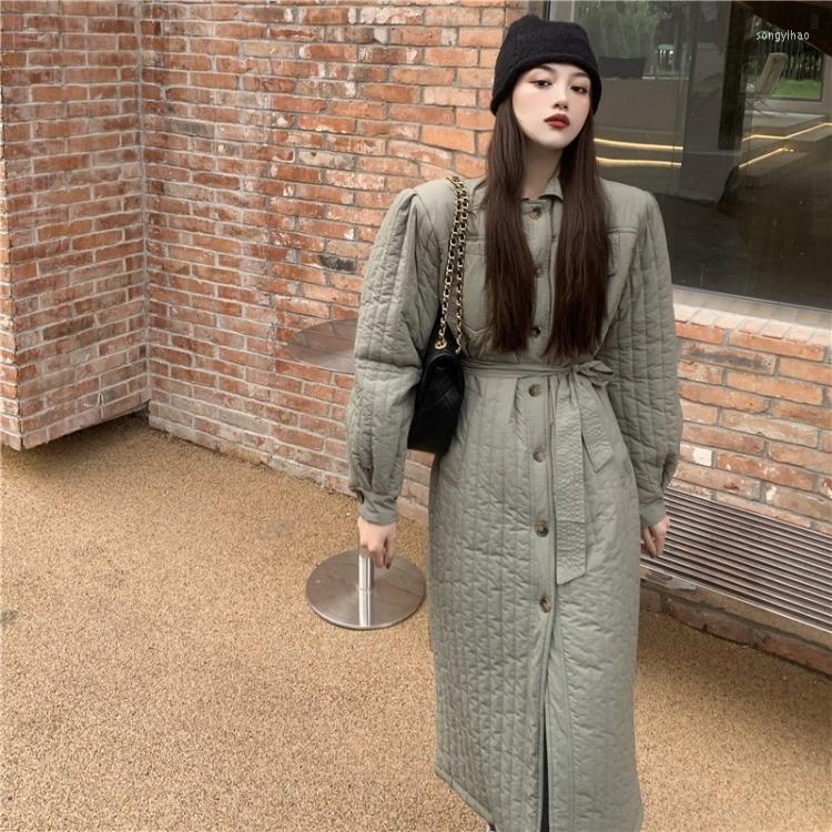 Women's Trench Coats Korean Cotton Dress Bandage Waist Closing Lapel Loose Coat Winter Medium And Long Thickened Warm X2927, Black
Women's Trench Coats Korean Cotton Dress Bandage Waist Closing Lapel Loose Coat Winter Medium And Long Thickened Warm X2927, Black