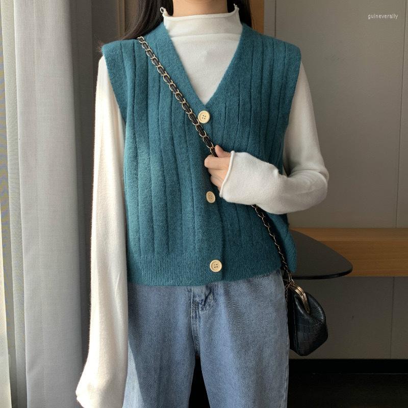 Women's Sweaters Korean Wool Sweater Vest Womens Solid Student Sleeveless Knit Loose Casual V-neck Knitting Pullover Autumn Short Outwear, Black
Women's Sweaters Korean Wool Sweater Vest Womens Solid Student Sleeveless Knit Loose Casual V-neck Knitting Pullover Autumn Short Outwear, Black