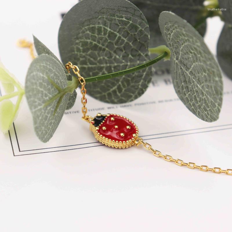 Charm Bracelets Classic Fashion Red Small Insect Bracelet Copper Plated Gold Jewelry Gift L0593Charm
Charm Bracelets Classic Fashion Red Small Insect Bracelet Copper Plated Gold Jewelry Gift L0593Charm