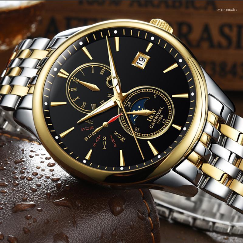 Wristwatches Men's Classic Automatic Mechanical Watch Waterproof Stainless Steel Strap Moon Phase Luminous High Quality Watches 8732Wris, Silver gold grey
Wristwatches Men's Classic Automatic Mechanical Watch Waterproof Stainless Steel Strap Moon Phase Luminous High Quality Watches 8732Wris, Silver gold grey