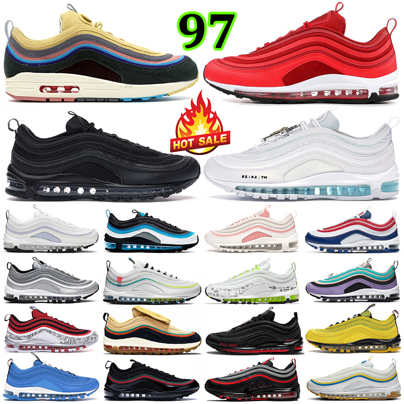 97 max air running shoes for men women 97s sneakers Sean Wotherspoon Mschf Lil Nas Satan Jesus Triple White Black Pine Green Reflective Bred outdoor sports trainers, Item#18
97 max air running shoes for men women 97s sneakers Sean Wotherspoon Mschf Lil Nas Satan Jesus Triple White Black Pine Green Reflective Bred outdoor sports trainers, Item#18
