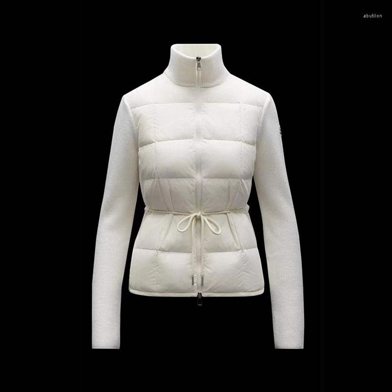 Women' Down 2022 Winter Coat Women Knitted Cardigan Stitching Jacket Fashion Zipper Black Short Autumn Tie Waist Feather Outwear
Women' Down 2022 Winter Coat Women Knitted Cardigan Stitching Jacket Fashion Zipper Black Short Autumn Tie Waist Feather Outwear