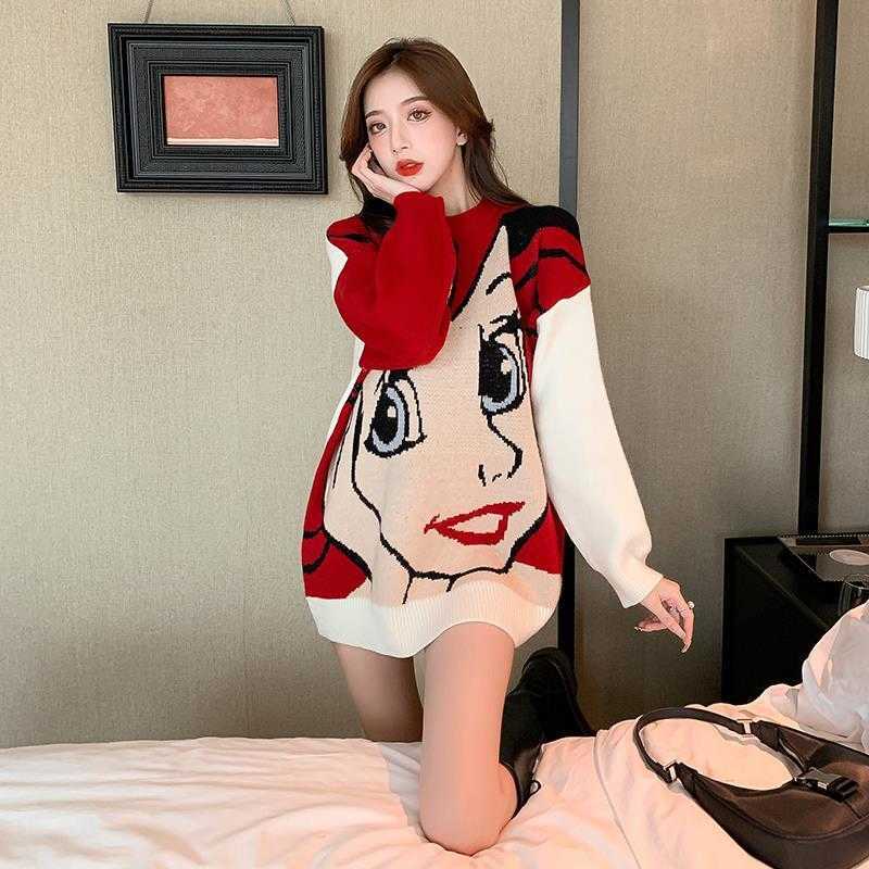 2022 New Women's Sweater Oversize Cartoon Loose Pullover Autumn Winter Clothes Women Round Neck Long Sleeve Top, Blue
2022 New Women's Sweater Oversize Cartoon Loose Pullover Autumn Winter Clothes Women Round Neck Long Sleeve Top, Blue